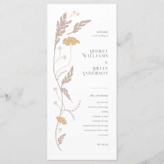  Art Nouveau trouwprogramma Programmakaart (Voorkant)