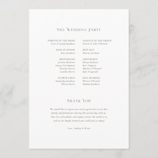  Art Nouveau trouwprogramma Programmakaart (Achterkant)