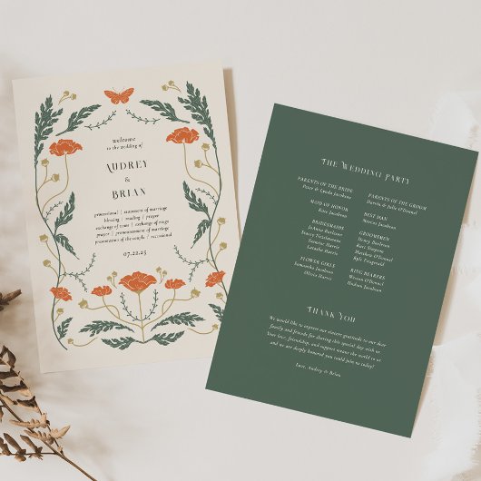 Art Nouveau trouwprogramma Programmakaart