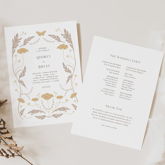  Art Nouveau trouwprogramma Programmakaart