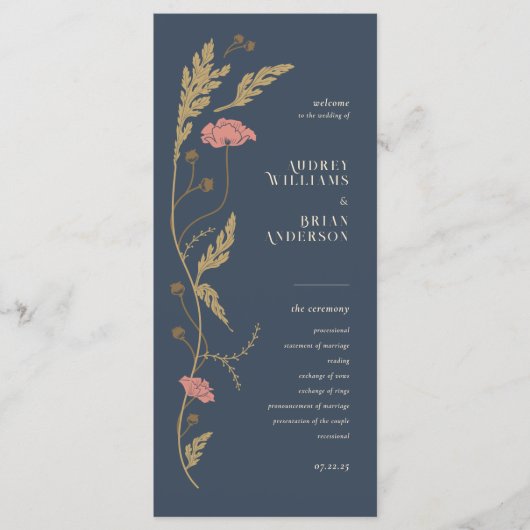 Art Nouveau trouwprogramma Programmakaart (Voorkant)