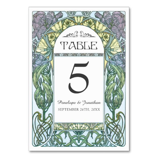 Art Nouveau Trouwtafel Kaarten (Set #1) (Voorkant)