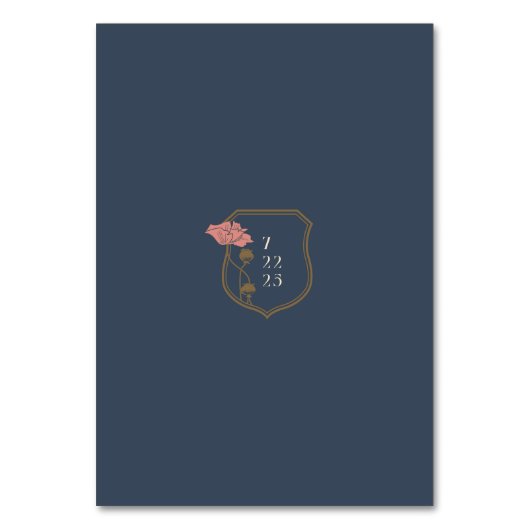 Art Nouveau Trouwtafel Nummer kaart (Achterkant)