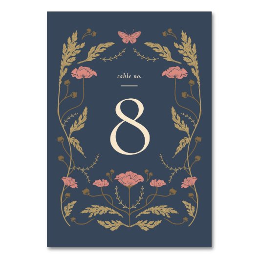  Art Nouveau Trouwtafel Nummer kaart (Voorkant)