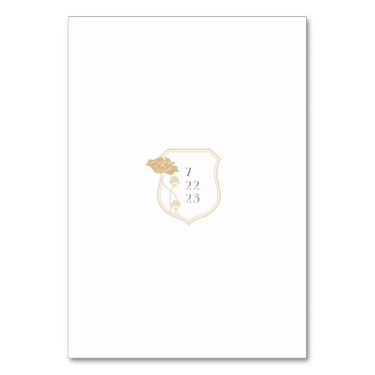 Art Nouveau Trouwtafel Nummer kaart (Achterkant)