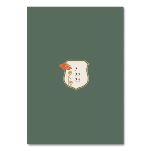  Art Nouveau Trouwtafel Nummer kaart (Achterkant)