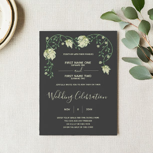 Art nouveau trouwuitnodiging kaart