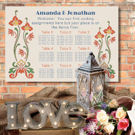 Art Nouveau Trouwzaal Stoelenplattegrond Poster