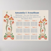 Art Nouveau Trouwzaal Stoelenplattegrond Poster (Voorkant)