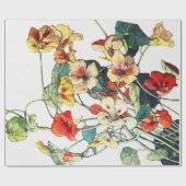 Art Nouveau tuin Nasturtium bloemen Cadeaupapier (Vlak)