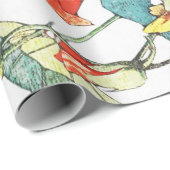 Art Nouveau tuin Nasturtium bloemen Cadeaupapier (Rol Hoek)