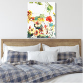 Art Nouveau tuin Nasturtium bloemen Canvas Afdruk (Insitu (Slaapkamer))