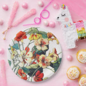 Art Nouveau tuin Nasturtium bloemen Papieren Bordje (Feest)