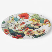 Art Nouveau tuin Nasturtium bloemen Papieren Bordje (Gekanteld)