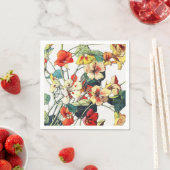 Art Nouveau tuin Nasturtium bloemen Servet (Insitu)