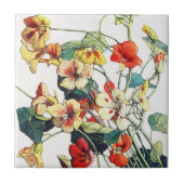 Art Nouveau tuin Nasturtium bloemen Tegeltje (Voorkant)