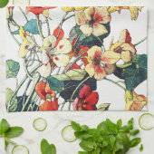 Art Nouveau tuin Nasturtium bloemen Theedoek (Gevouwen)