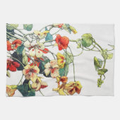 Art Nouveau tuin Nasturtium bloemen Theedoek (Horizontaal)