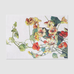 Art Nouveau tuin Nasturtium bloemen Tissuepapier