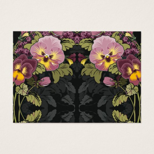 Art Nouveau Tuin van Pansies Cadeau Label Visitekaartje (Voorkant)