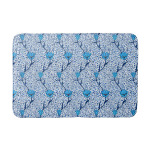 Art Nouveau Tulip Damask, Cobalt Blue Badmat