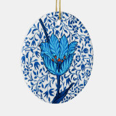 Art Nouveau Tulip Damask, Cobalt Blue Keramisch Ornament (Rechts)