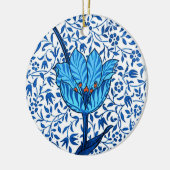 Art Nouveau Tulip Damask, Cobalt Blue Keramisch Ornament (Links)