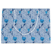 Art Nouveau Tulip Damask, Cobalt Blue Large Cadeautasje (Voorkant)