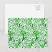 Art Nouveau Tulip Damask, Emerald Green Briefkaart (Voorkant / Achterkant)