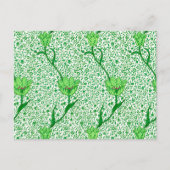 Art Nouveau Tulip Damask, Emerald Green Briefkaart (Voorkant)