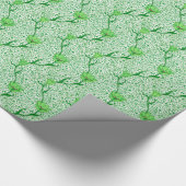 Art Nouveau Tulip Damask, Emerald Green Cadeaupapier (Hoek)