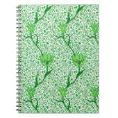 Art Nouveau Tulip Damask, Emerald Green Notitieboek (Voorkant)