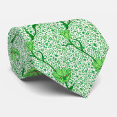 Art Nouveau Tulip Damask, Emerald Green Stropdas (Opgerold)