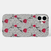 Art Nouveau Tulip Damask, Grey and Red Case-Mate iPhone Case (Achterkant (horizontaal))