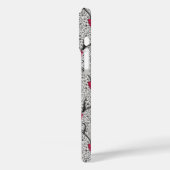 Art Nouveau Tulip Damask, Grey and Red Case-Mate iPhone Case (Achterkant / Links)