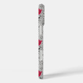 Art Nouveau Tulip Damask, Grey and Red Case-Mate iPhone Case (Achterkant / Rechts)