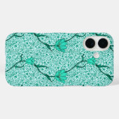 Art Nouveau Tulip Damask, Turquoise Case-Mate iPhone Case (Achterkant (horizontaal))