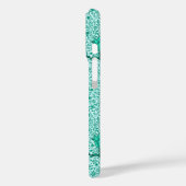 Art Nouveau Tulip Damask, Turquoise Case-Mate iPhone Case (Achterkant / Links)