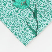 Art Nouveau Tulip Damask, Turquoise Fleece Deken (Hoek)