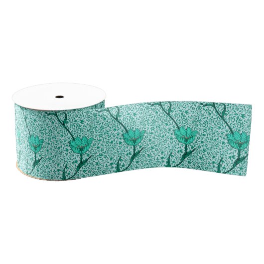 Art Nouveau Tulip Damask, Turquoise Grosgrain Lint (Spoel)