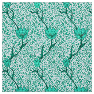 Art Nouveau Tulip Damask, Turquoise Stof