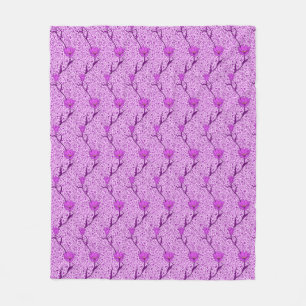 Art Nouveau Tulip Damask, Violet en Orchid Fleece Deken