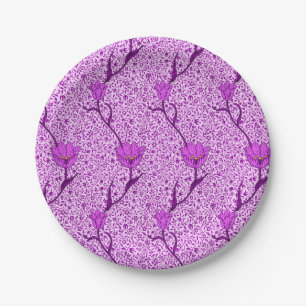 Art Nouveau Tulip Damask, Violet en Orchid Papieren Bordje