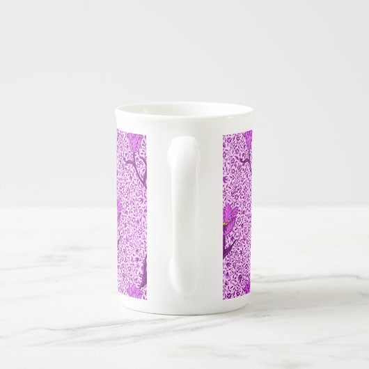 Art Nouveau Tulip Damask, Violet en Orchid Porselein Kop (Achterkant)