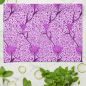 Art Nouveau Tulip Damask, Violet en Orchid Theedoek (Gevouwen)