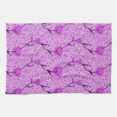 Art Nouveau Tulip Damask, Violet en Orchid Theedoek (Horizontaal)