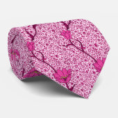 Art Nouveau Tulip Damask, Wine & Fuchsia Pink Stropdas (Opgerold)