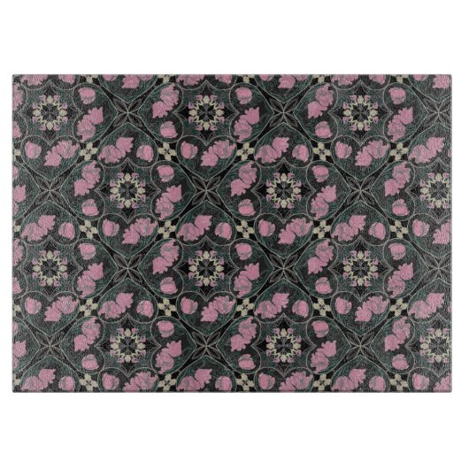 Art Nouveau Tulip  Glass Cutting Board Snijplank (Voorkant)