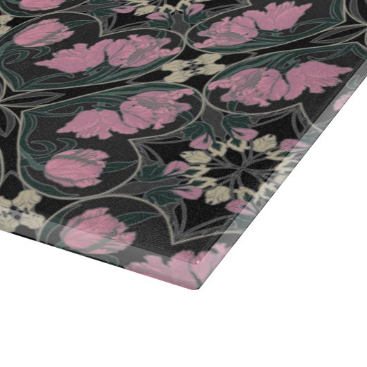 Art Nouveau Tulip  Glass Cutting Board Snijplank (Hoek)