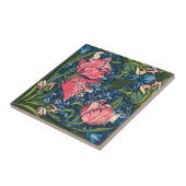 Art Nouveau Tulip Tuin Kleurrijk Tegeltje (Zijkant)